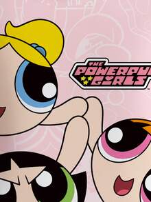 THE POWERPUFF GIRLS X SHEIN Tween Girls' Casual Cute Blossom, Bubbles, Buttercup Pattern Crew Neck Sweatshirt, Autumn - White - View 3