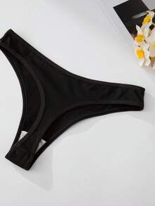 SHEIN Quần lót lọt khe thoải mái, dễ chịu cho nữ (6 cái/gói) - màu đen - Xem 7