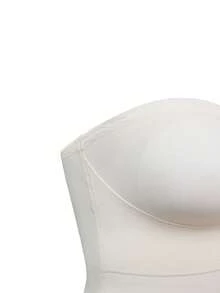 SHAPORA Plus Size Seamless Bodysuit, Skin Color, Casual & Comfortable, Daily Wear, Shapewear For Tummy Control Bodysuit Shapewear Strapless Body Shaper - Apricot - View 4