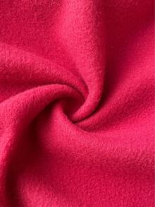 Sweetra Retro Patchwork Faux Fur Hooded Zip-Up Short Sweatshirt Sweatshirt For Women, Autumn/Winter - Burgundy - View 6