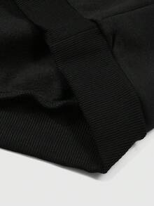 ROMWE MEN Teletubbies X ROMWE 男士休闲卡通图案宽松连帽衫，秋季款 - 黑色 - 查看 6