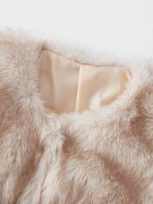 FeverCity 男士长袖秋冬时尚仿毛皮饰边短外套 - 米色 - 查看 5