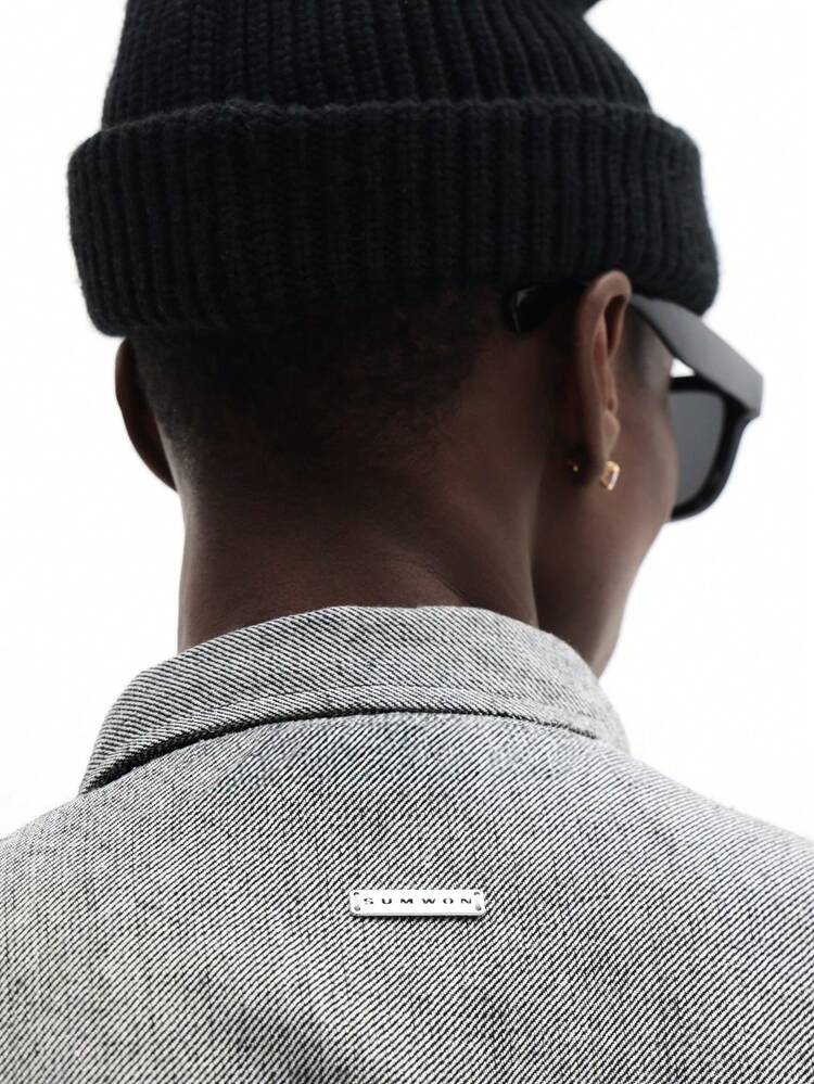 Boxy Fit Long Sleeve Textured Overshirt