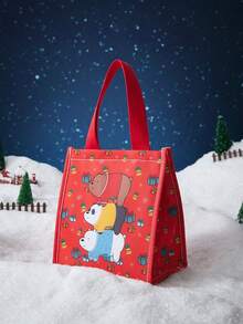 We Bare Bears X SHEIN 卡通图案时尚保温午餐包，功能性午餐包，保冷包，圣诞节 - 卡通 - 查看 1