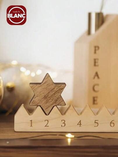 1 Lịch đếm ngược Giáng sinh - Lịch đếm ngược Giáng sinh bằng gỗ có hình ngôi sao, Quà tặng ngày lễ cho gia đình và bạn bè, Trang trí nhà kiểu nông trại, Trang trí Giáng sinh, Trang trí phòng mùa đông