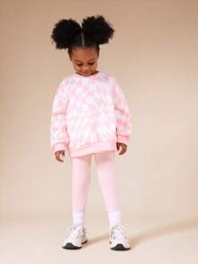 SUMWON Girls Checkered Hoodie Sweatshirt Co-Ord Set Long Sleeve Casual Wear Outfit Fall Winter Comfort Vacation - Pink - View 5