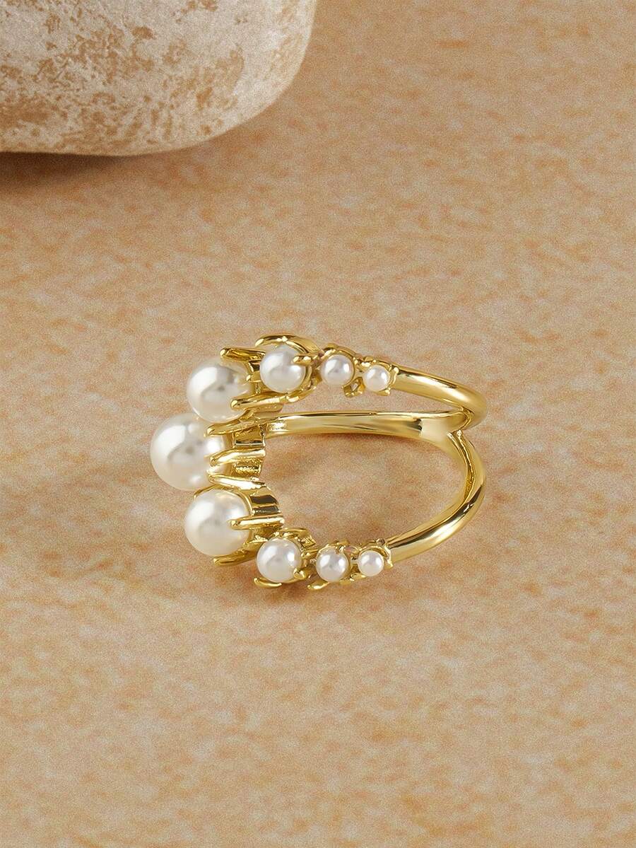 Opalesca Pearl Ring,Outfits,Old Money,Beaded,Wedding/Bridal Accessories,Fairycore/Fairy,Pearl,Flower,Fall/Autumn/Winter,For Mom/Women/Girl/Mother,Elegant,Premium