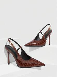 CUCCOO SZL Tacones de plataforma con correa trasera y decoración de mariposa, estilo lolita, color borgoña - Marrón - Ver 5