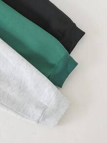 THE HAPPY LOOK 6件套男童字母印花柔软针织圆领长袖套头卫衣和松紧腰裤 - 彩色 - 查看 5