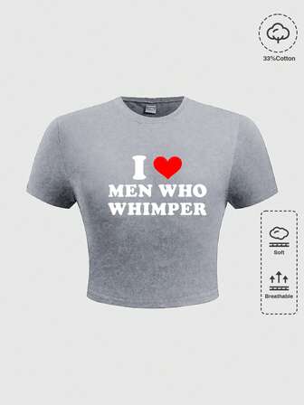 Grunge Punk Y2K dunkel mysteriöser Spinnenaugen Slogan Muster Rundhals figurbetonte Taille graues T-Shirt, Große Größen K-Pop Frauen