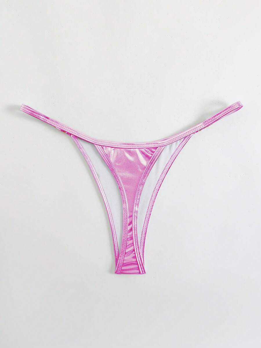 SHEIN Swim Women's Pink Fashionable Swimsuit Bottom - Pink - View 1