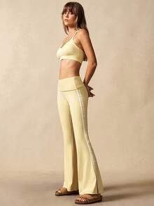 VARSIVA 女式侧蕾丝边喇叭下摆开叉运动裤 - 彩色 - 查看 5