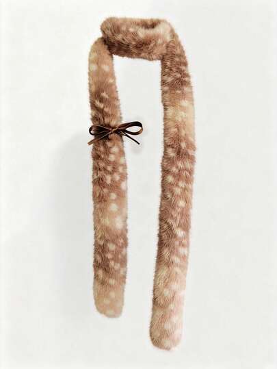 Fairycore 1 pezzo Sciarpa in peluche con motivo carino di cervo, sciarpa con motivo animale dolce, accessorio avvolgente per il collo caldo e alla moda per l'autunno/inverno