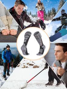 Teckwe 男女通用加热袜，电热袜，可水洗，冬季户外运动保暖袜，适合徒步、滑雪、骑行、狩猎等。 - 灰色1雙 - 查看 2