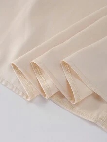 SHEIN PETITE 娇小女士休闲缎面无袖垂褶领连衣裙