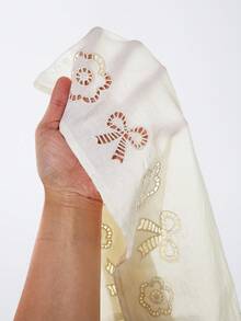 Maija Kids Maija Kids Váy dài tay bèo nhún họa tiết hoa cho bé gái - Màu be - Xem 7
