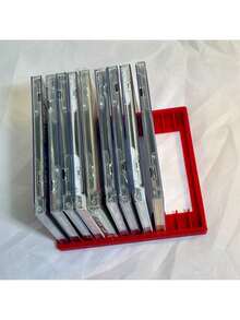 Retro Style 3D Printed CD/DVD Storage Rack - Holds 12 Discs, Fashionable Black Plastic Storage Box For Desktops, Suitable For Music And Game Disc Collection, Music CD Rack | CD Display Rack, CD Album Storage, CD Storage Box, Shelf Divider, CD Disc Organizer