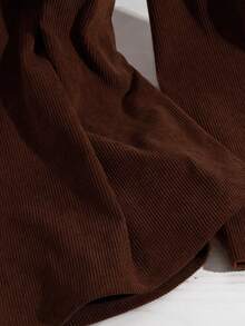 Modelyn New Autumn Classic Corduroy Embroidery Design Casual Shirt - Brown - View 5