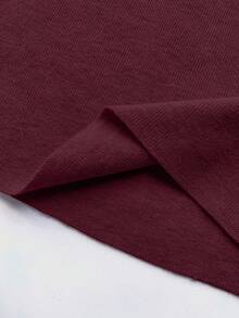 Franclia Nouveau Top pull à épaules dénudées, coupe slim, doux et minimaliste pour femmes, printemps/automne - Rouge foncé - Voir 4