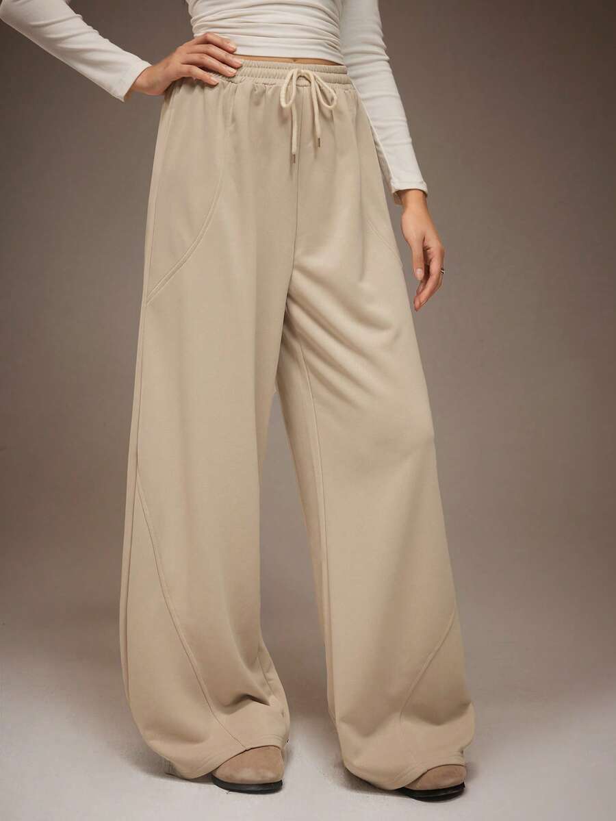 Quần dài thể thao ống cong dáng rộng cho bé gái tuổi teen, thời trang thường ngày, đa năng, phù hợp để khiêu vũ, đi học, chơi thể thao - Màu Khaki - Xem 1