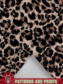 SHEIN Clasi Sweatshirt Lengan Panjang Wanita Gaya Minimalis Kasual Motif Leopard Warna Kontras Hitam, Cocok untuk Musim Gugur/Dingin - MultiWarna - View 3