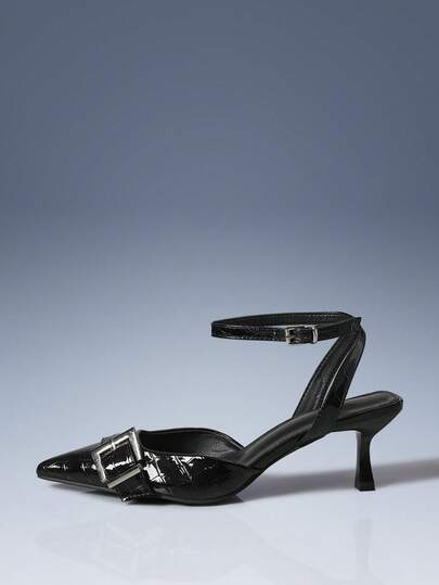 CUCCOO GRLICON Fashionable Minimalist Motorcycle Style Women's High Heel Pumps, Suitable For Summer Vacation, Neutral, Sweet, Punk, Ballet Styles, Christmas, Thanksgiving, New Year Party Outfits