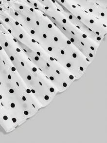 ROMWE J-Fashion 女士时尚性感波点图案抹胸上衣 - 白色 - 查看 3