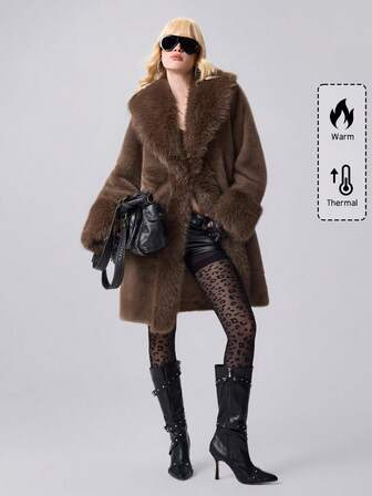 Women's Retro Faux Fur Coat, Fashionable For Autumn/Winter