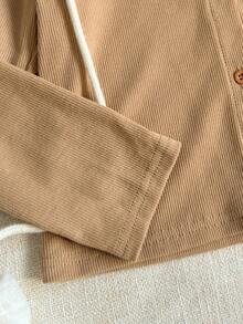 PrepCrw Young Girls' Collegiate Style Faux Fur Collar Front Button Jacket And Flare Leg Pants Set - Multicolor - View 5