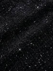 女士时尚极简闪光短裤 - 黑色 - 查看 9