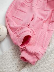 2pcs Baby Girl Cute Pink Long Sleeve Hooded Sweatshirt With Furry Collar And Elastic Waist Pants Set, Comfortable, Versatile, Fashionable Casual Basic Outfit, Suitable For Indoor, Outdoor Leisure, Skiing, Back To School, Daily Wear, Sports, Play, Party In Autumn/Winter Season - Pink - View 5