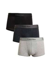 Calvin Klein 3 Pack Men's Letter Graphic Boxer Briefs - Black/grey white - View 1