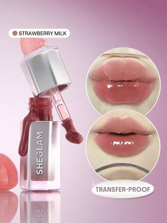 SHEGLAM Glass Lock Air Gloss-Strawberry Milk Brand Beauty Makeup Face Paint Cosmetic For Women Girls Perfect For Fall Winter Ideal For Y2K Fancy Fashion Suitable For Birthday Christmas Present Party Ready Best Color