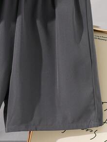 Tween Boy Japanese/Korean Style Short Sleeve Shirt And Shorts Set - Blue - View 9