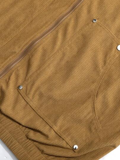 Street Life Veste décontractée de navetteur en velours côtelé pour hommes, couleur café, pour l'automne/l'hiver