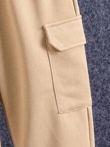 两件套男童休闲格子拼接连帽外套和运动裤套装，适合秋冬季穿着 - 彩色 - 查看 4