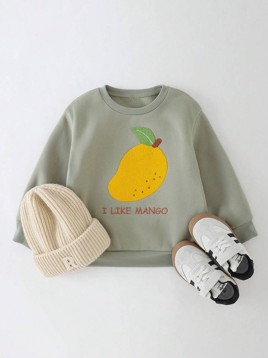 THE HAPPY LOOK 男婴水果图案针织柔软圆领长袖套头卫衣 - 綠色 - 查看 1