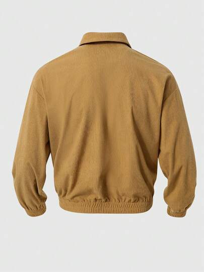 Street Life Veste décontractée de navetteur en velours côtelé pour hommes, couleur café, pour l'automne/l'hiver