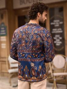Manfinity VCAY Men's Casual Printed Simple Daily Long Sleeve Shirt Tarte Mcrae Ronaldo Malachi Barton - Multicolor - View 7