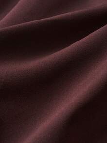 Airaco Bộ đồ vest nữ đơn sắc ve áo cổ thắt eo cài nút đơn và quần ống rộng - Cà phê nâu - Xem 7