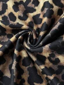 Elamini Blusa de manga larga con hombros descubiertos con estampado de leopardo, estilo Y2K para uso casual diario, con estampado de leopardo en contraste - Multicolor - Ver 6