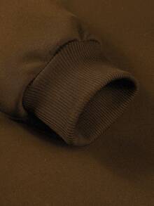 Manfinity Homme 男士落肩长袖保暖休闲连帽外套，百搭 - 棕色 - 查看 7