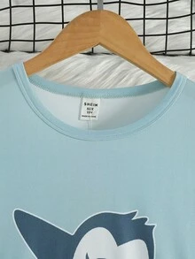 2pcs Toddler Boys' Comfortable Long Sleeve Top And Pants Pajama Set