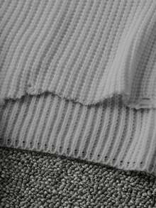 Manfinity Hypemode Blogger Stylish Design Solid Color Distressed Pullover Sweater For Men, Autumn/Winter Sweaters Y2k, Long Sleeve Top - Grey - View 6