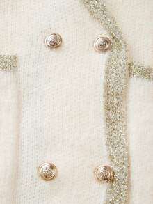 Franclia Nuevo cárdigan de punto elegante con hebilla de metal francesa en el cuello para mujer, para otoño/invierno