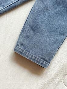 Vintaside Kids 男婴牛仔T恤套装（2件套），黑白条纹绒面面料，春、秋、冬三季保暖，乡村风格，时尚休闲 - 黑與白 - 查看 10