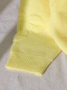 Tween Girls Thick Casual Loose Bowknot Embroidered & Beaded Pullover Sweater, Soft & Comfortable For Daily, Outdoor, Travel, Vacation, Home, Daycare Wear Yellow Top Kids Kids Sweaters For Girls Girl Clothes Autumn And Winter Clothes Girls Knitted Top Summer Clothes For Teens Sweater - Yellow - View 6