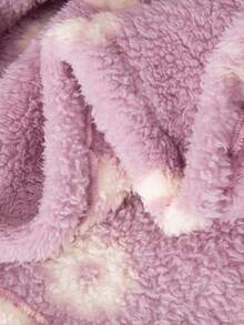 青少年女孩蓬松花朵印花长袖上衣和裤子睡衣套装 - 粉色 - 查看 9