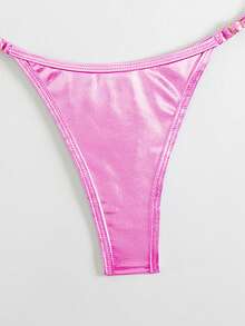 SHEIN Swim Women's Pink Fashionable Swimsuit Bottom - Pink - View 5