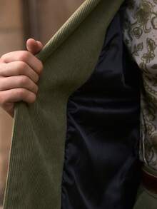 HIMLAND Bộ vest nam màu trơn cổ ve áo, tay dài, hai hàng cúc, gồm áo blazer và quần tây, thích hợp mặc đi đám cưới. - xanh quân đội - Xem 7